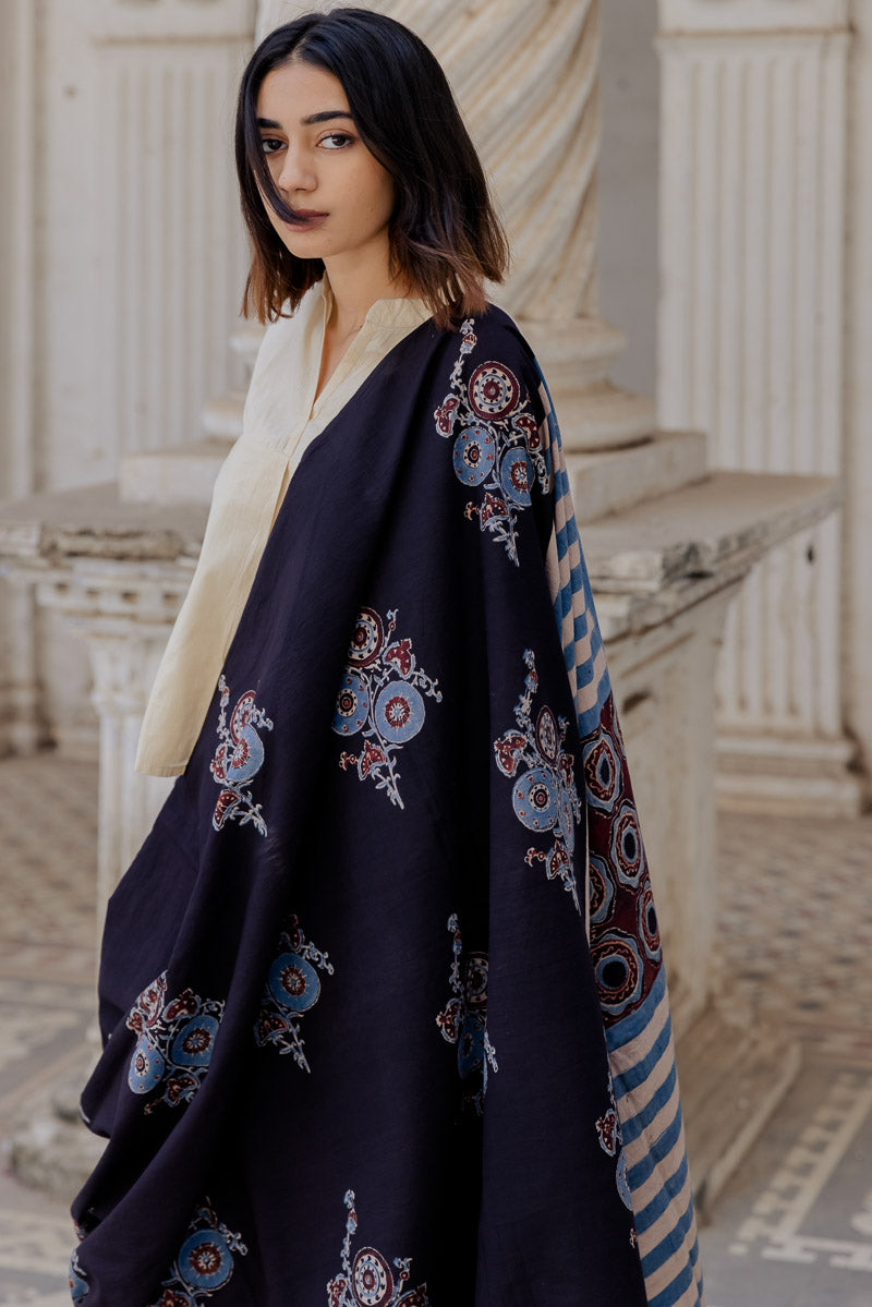 Cotton Saree - Black Zahra