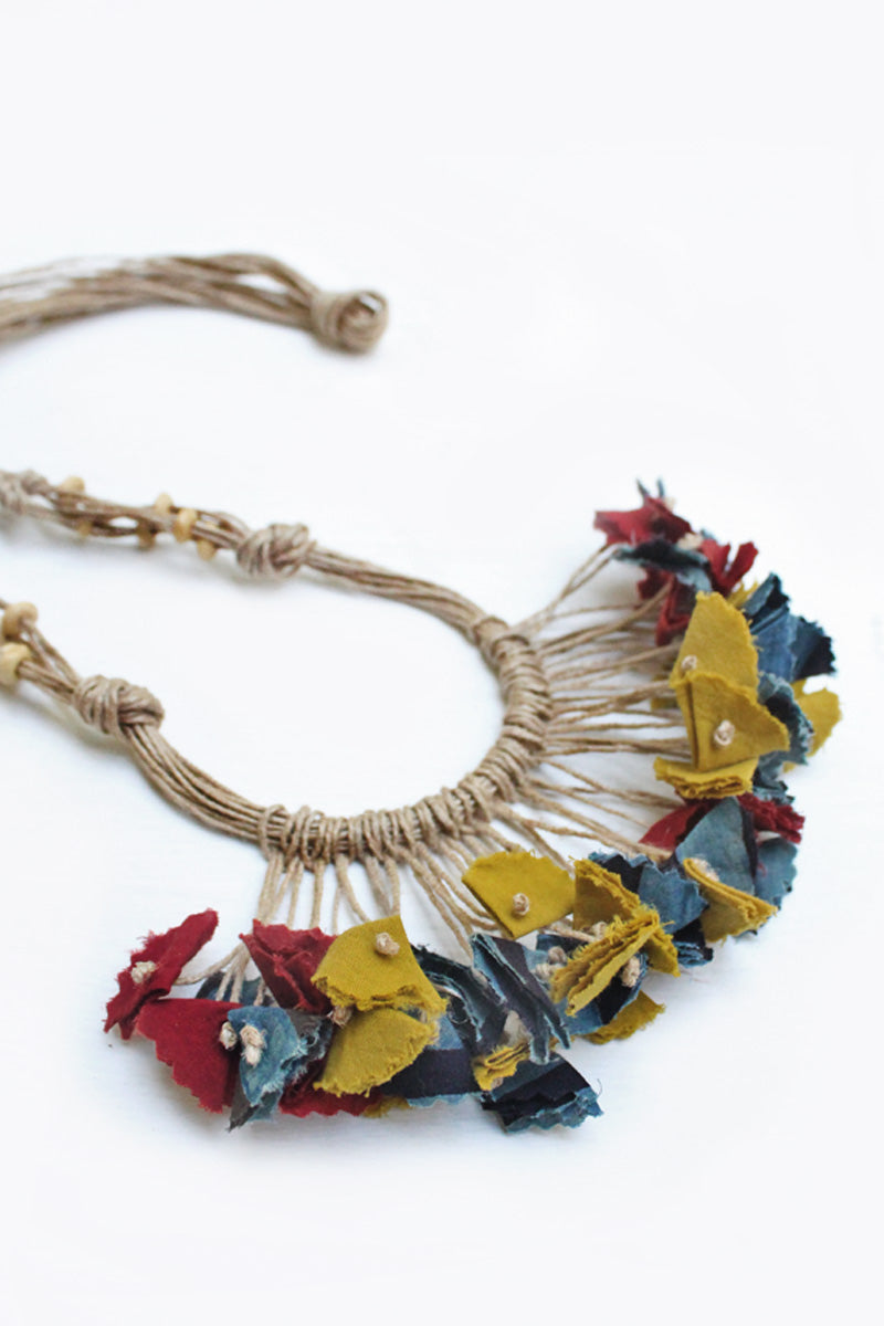 Handmade Textile Tassel Necklace -10