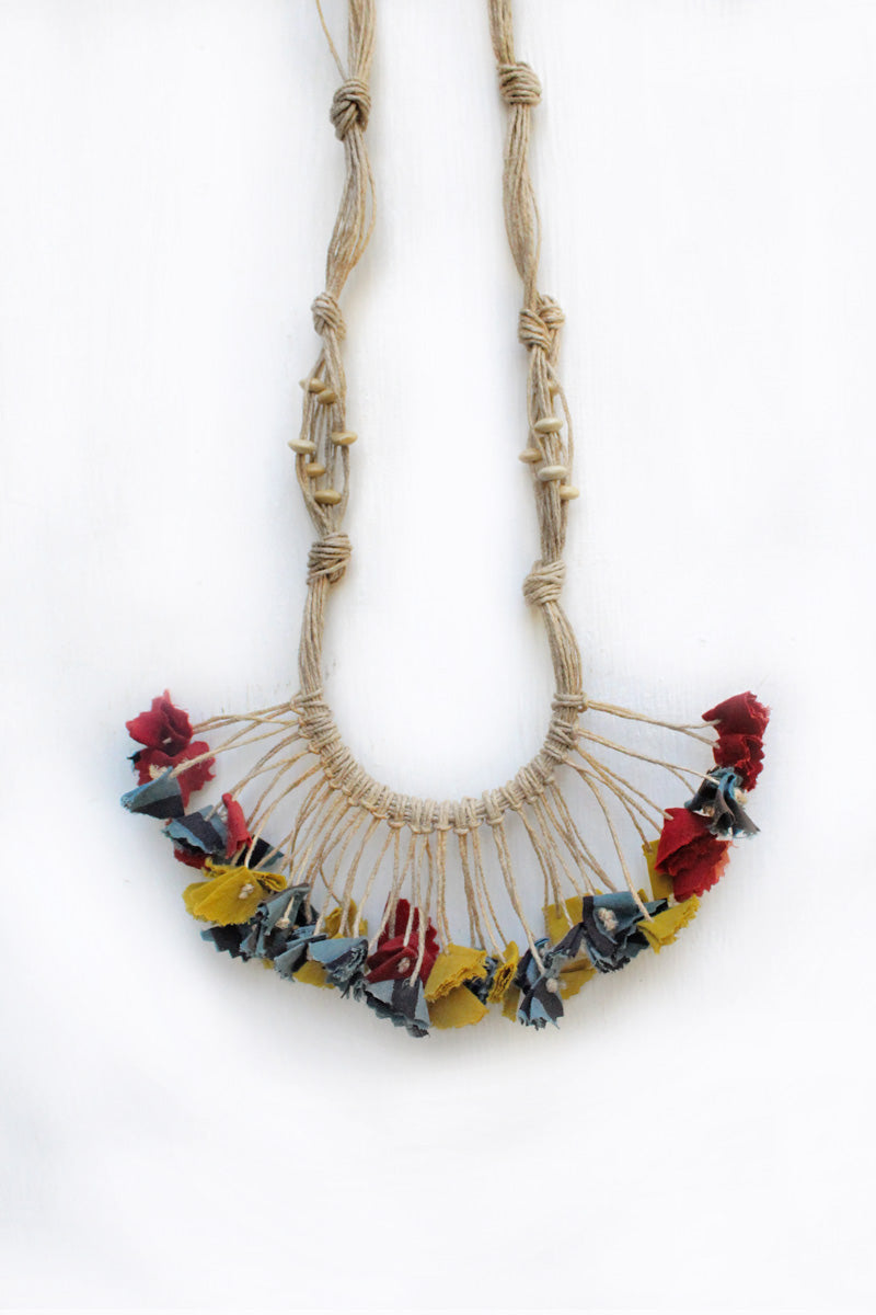 Textile Tassel Necklace -10