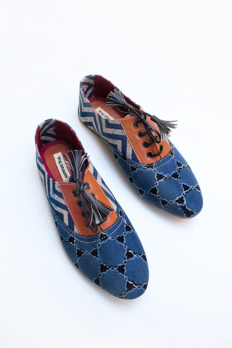 Brogues - Indigo Chevrons