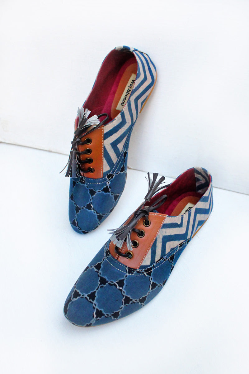 Brogues - Indigo Chevrons
