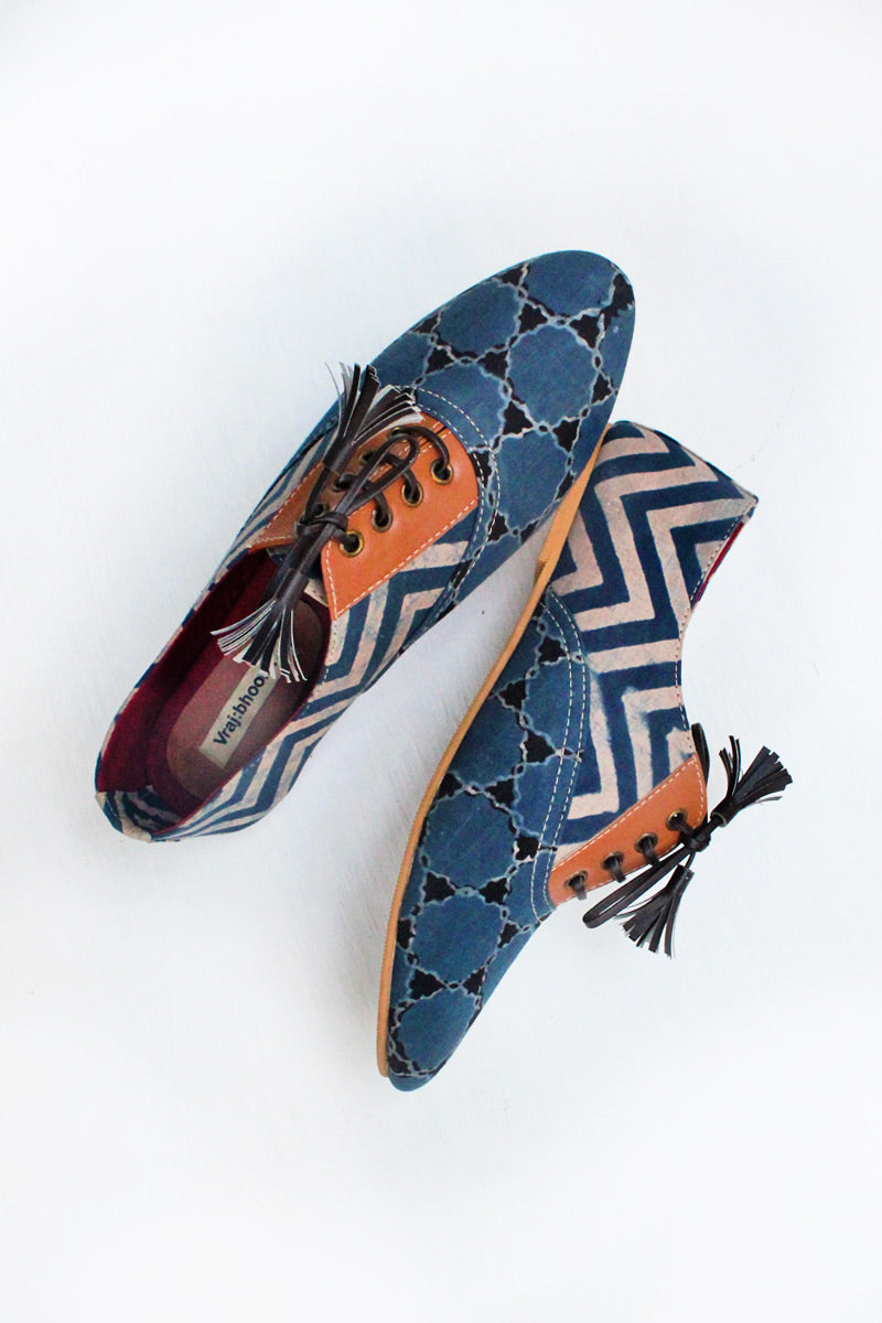 Brogues - Indigo Chevrons