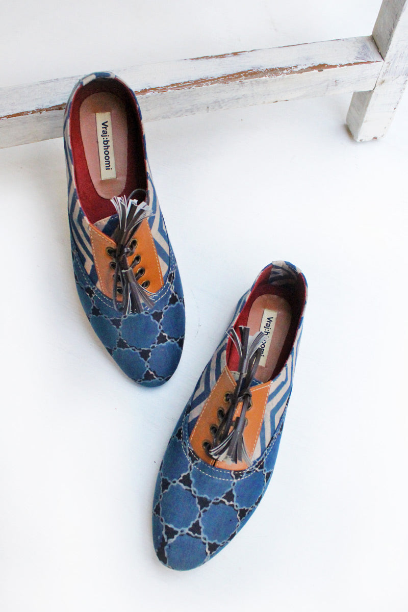 Brogues - Indigo Chevrons