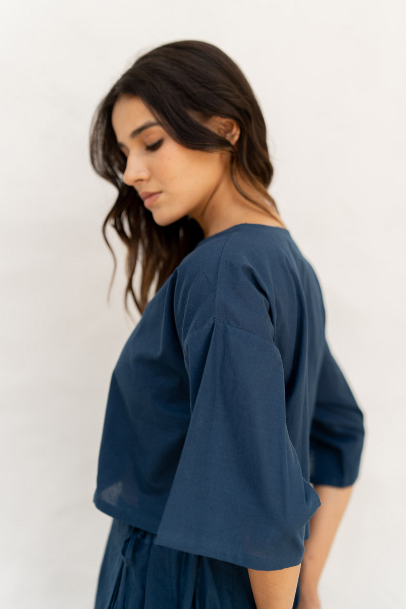 Basic Top - Indigo V Neck SS