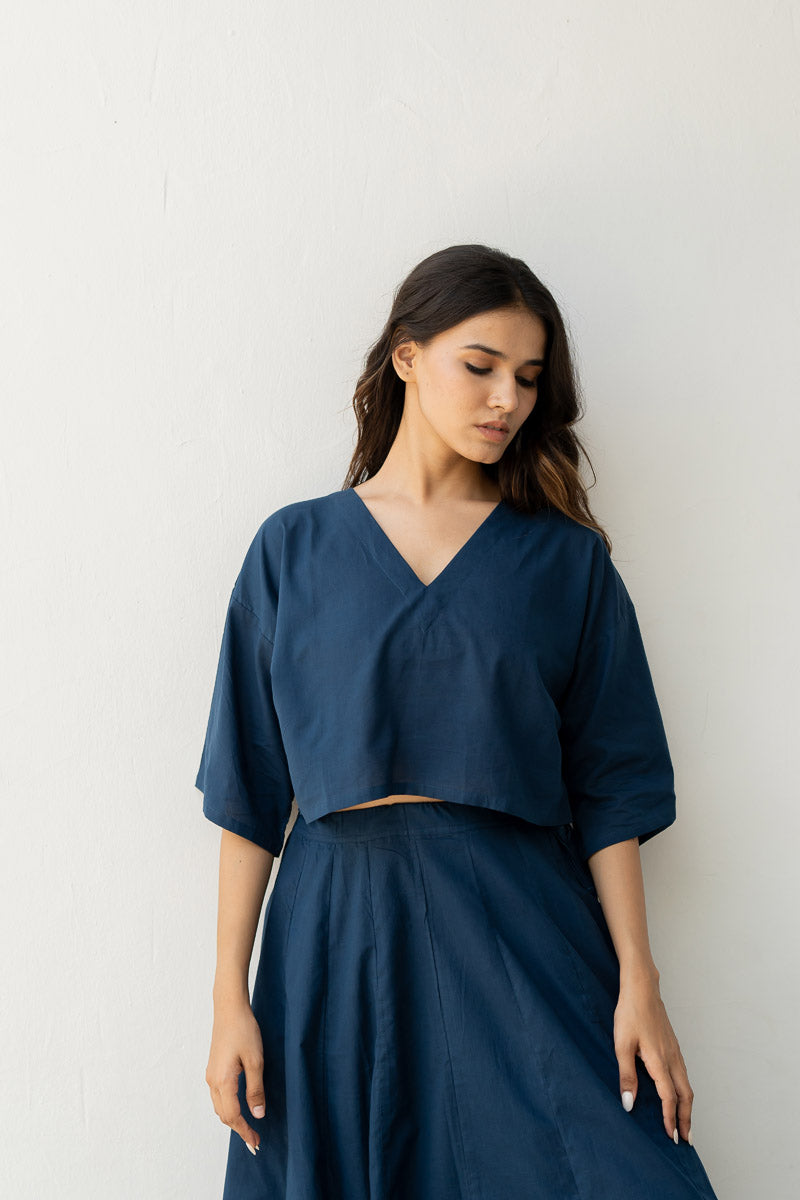 Basic Top - Indigo V Neck SS