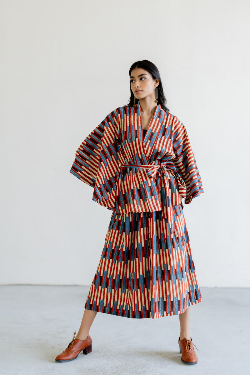 Set of 2 - Kimono Overlay & Culottes - Ona 01