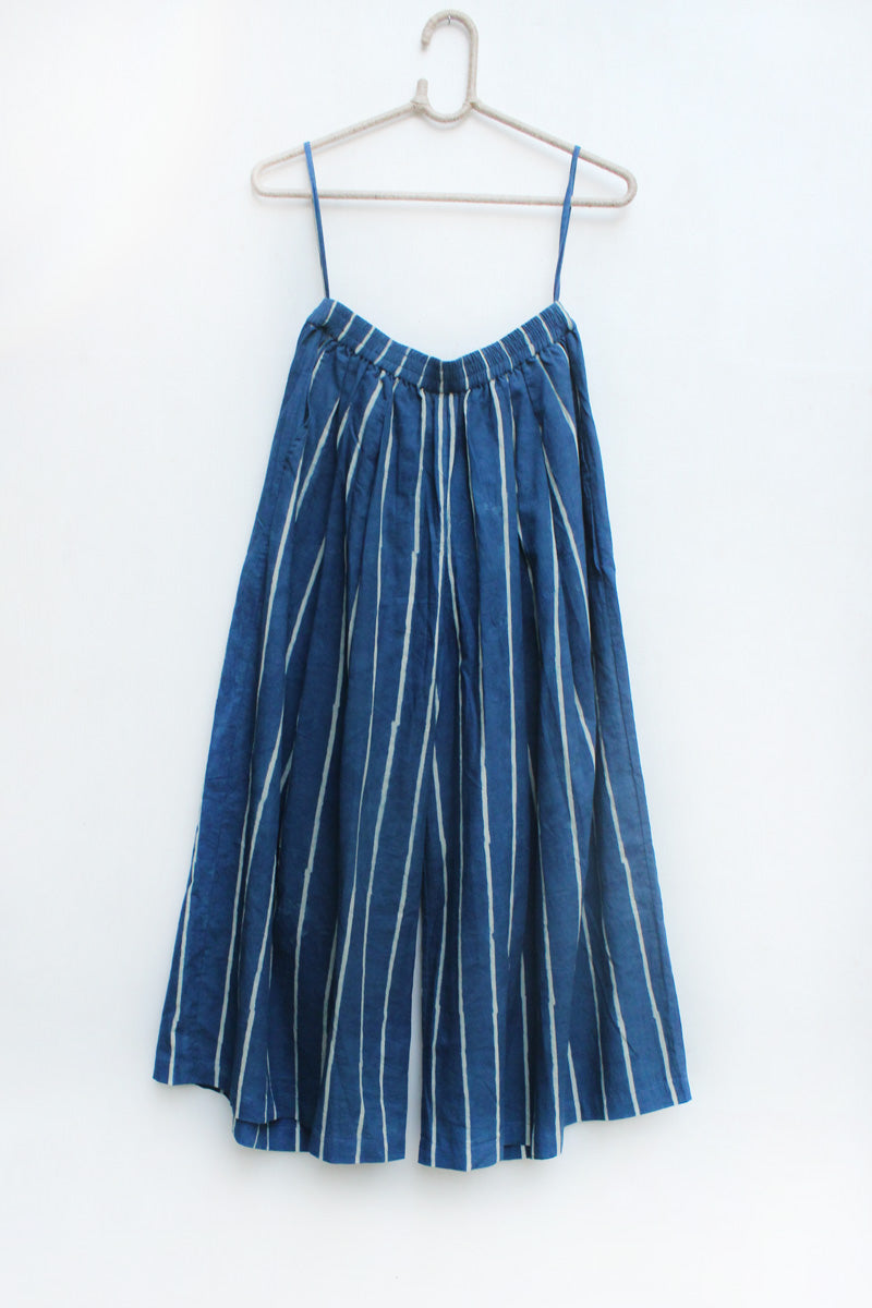 Freesize Culottes-Indigo Broad Stripes