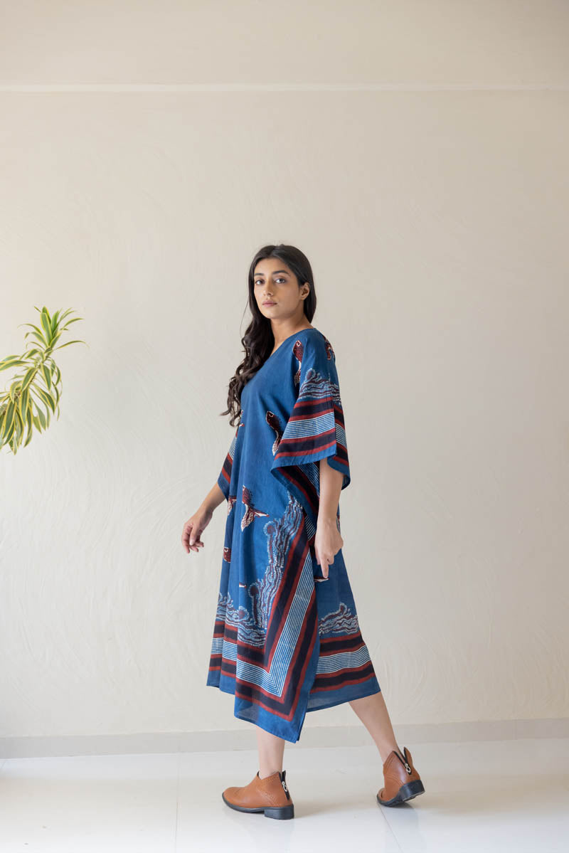 Freesize Kaftan Dress - Indigo Jhasha