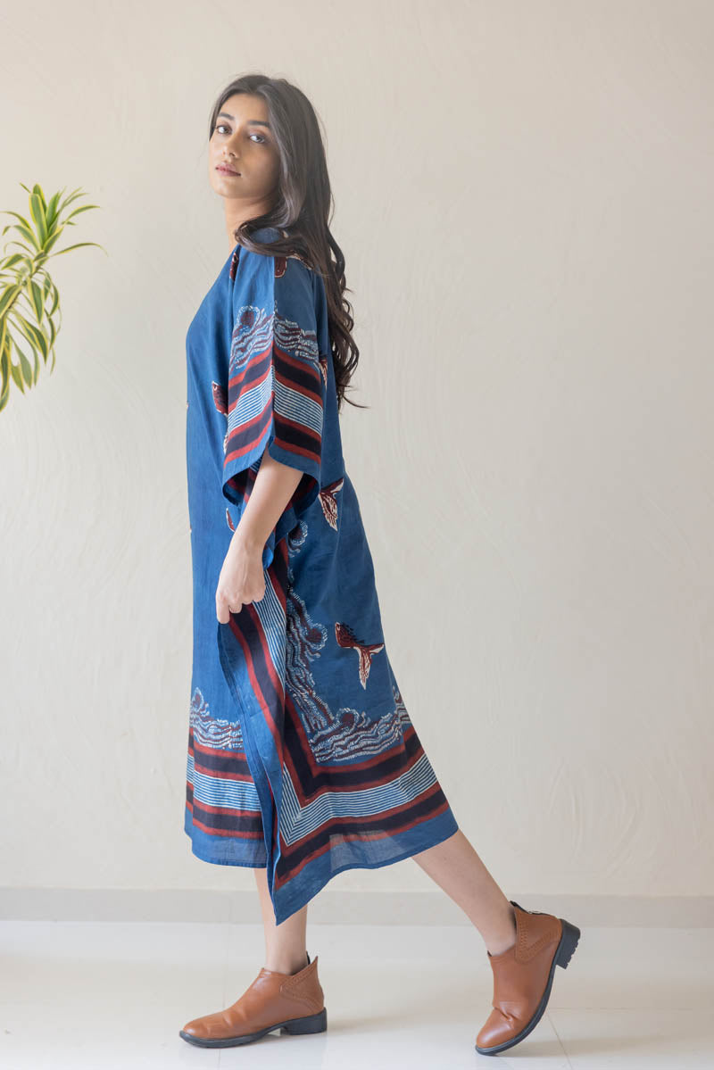 Freesize Kaftan Dress - Indigo Jhasha