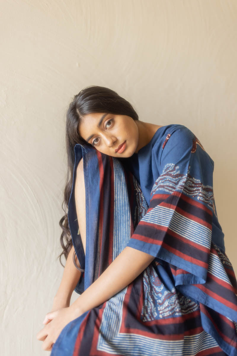 Freesize Kaftan Dress - Indigo Jhasha