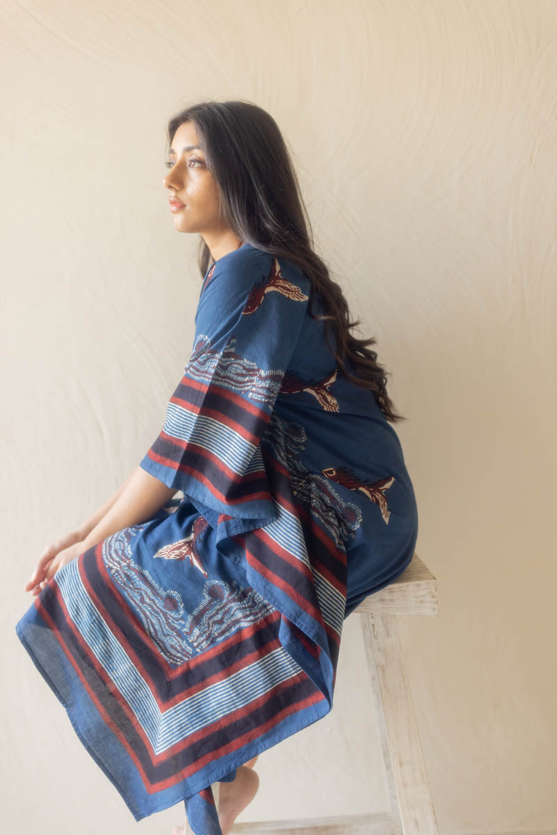 Freesize Kaftan Dress - Indigo Jhasha