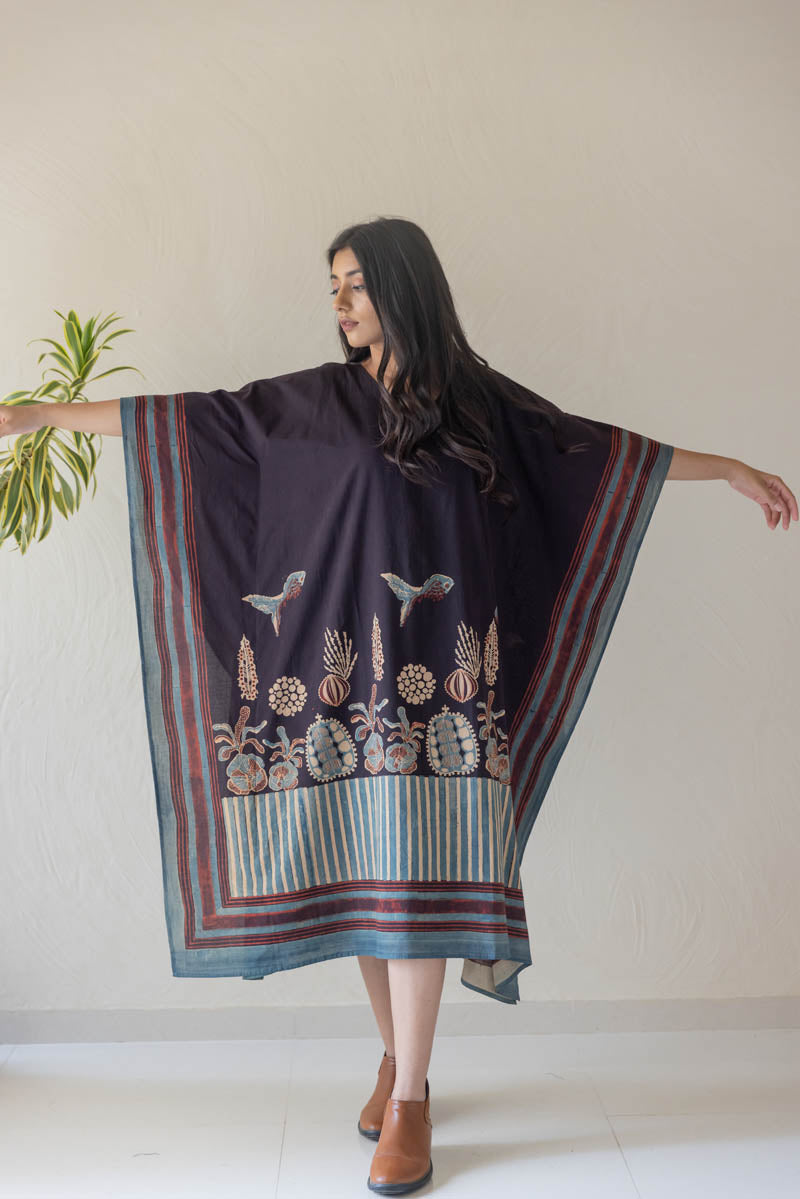 Freeszie Kaftan Dress - Black Stripes