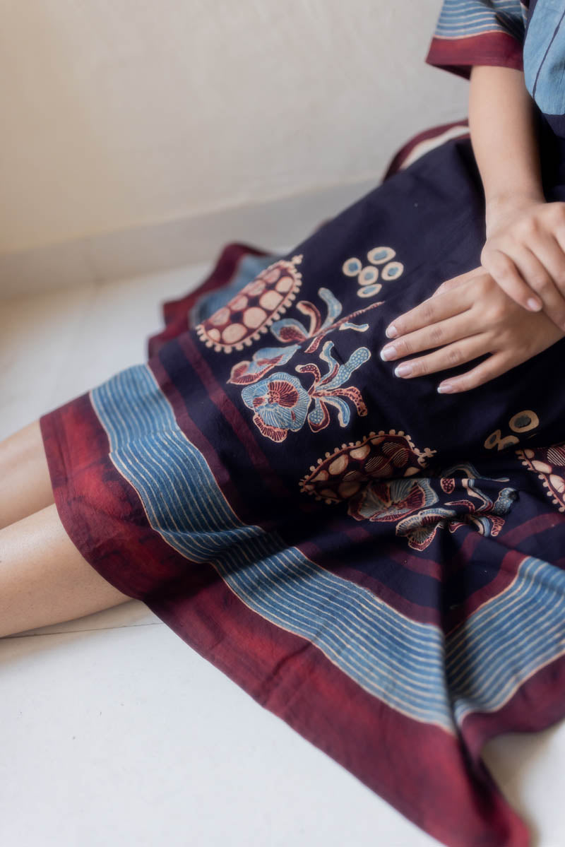 Freeszie Kaftan Dress - Black Stripe Yoke