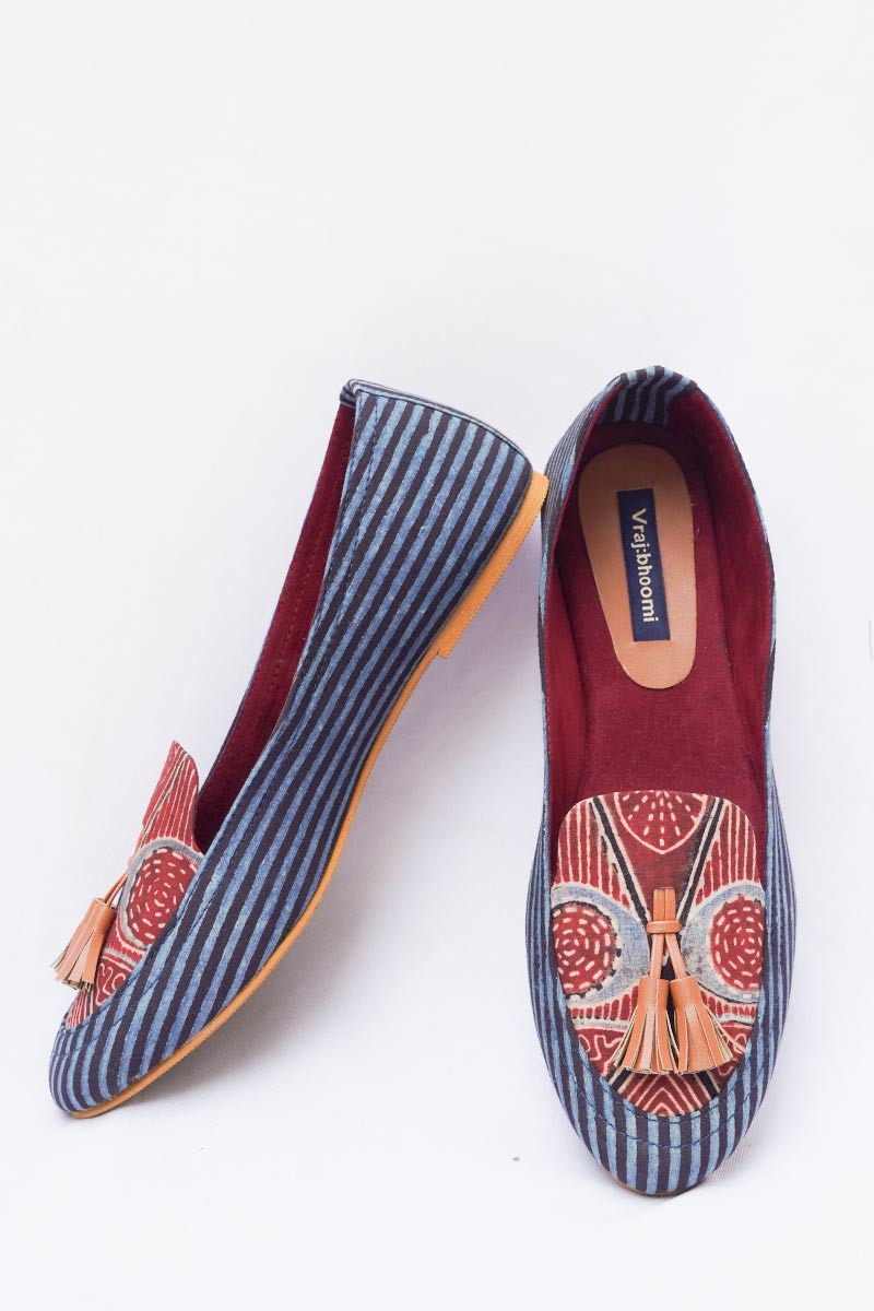 Loafers - Black & Indigo Stripes