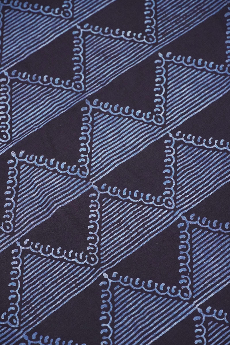 Cotton Fabric - Imani Indigo & Black