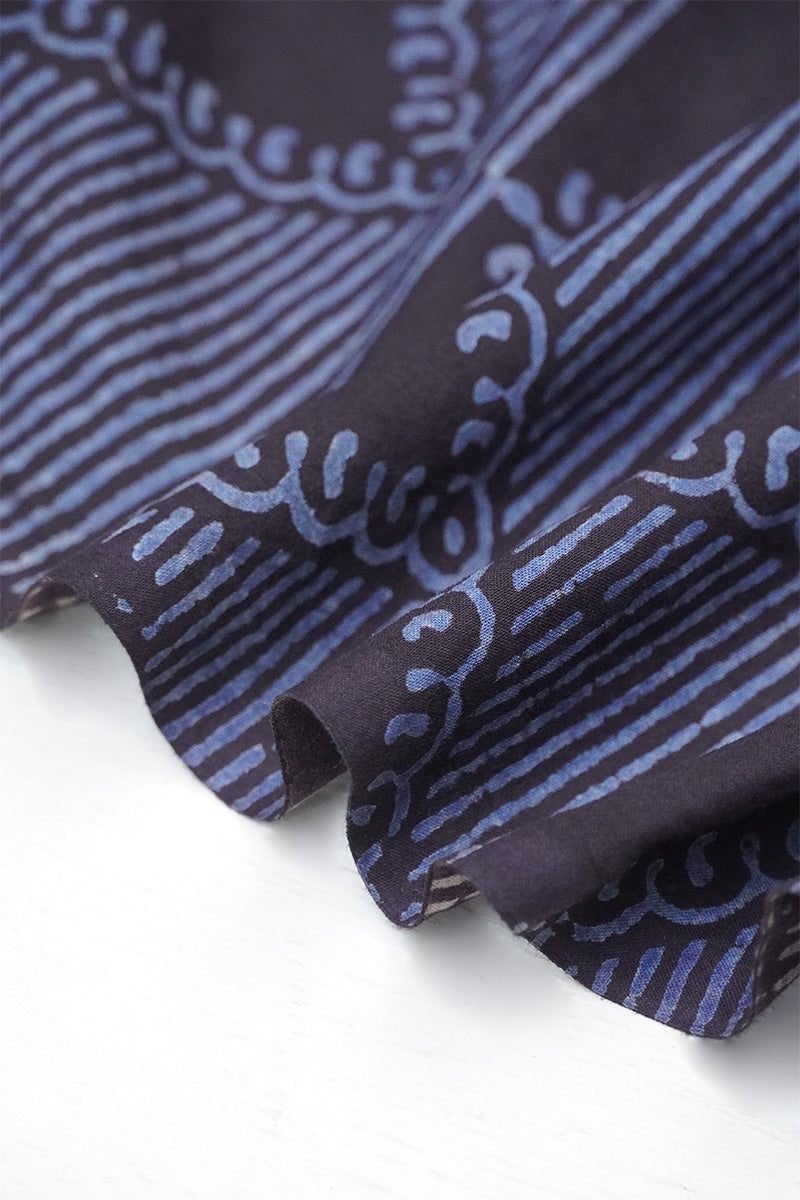 Cotton Fabric - Imani Indigo & Black