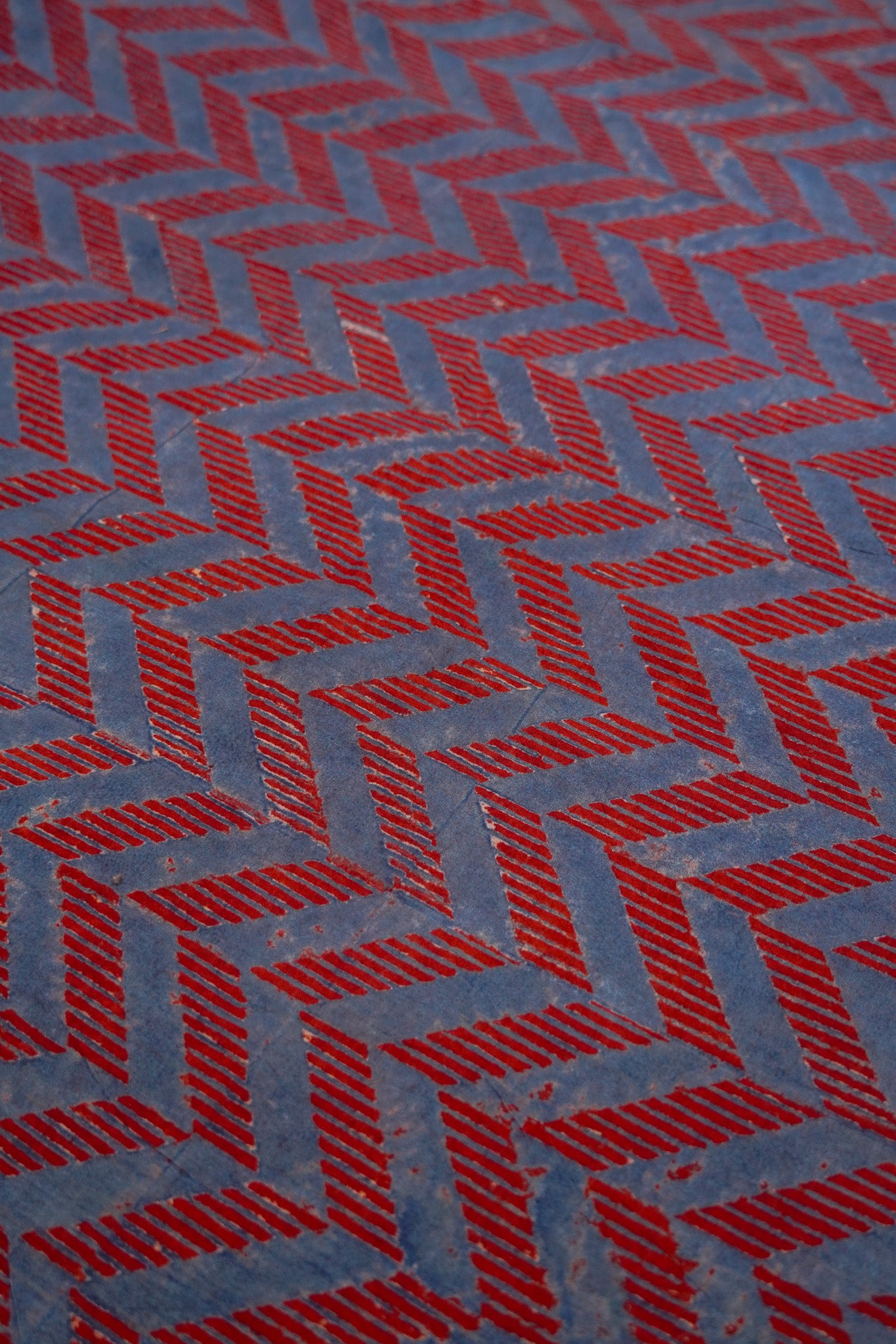 Cut Fabric - Safa Indigo & Red