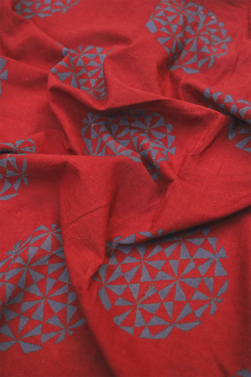 Cotton Fabric - Aida Red & Indigo