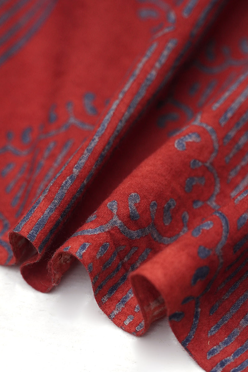 Cotton Fabric - Imani  Red & Indigo