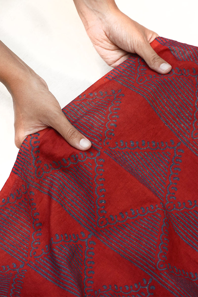 Cotton Fabric - Imani  Red & Indigo