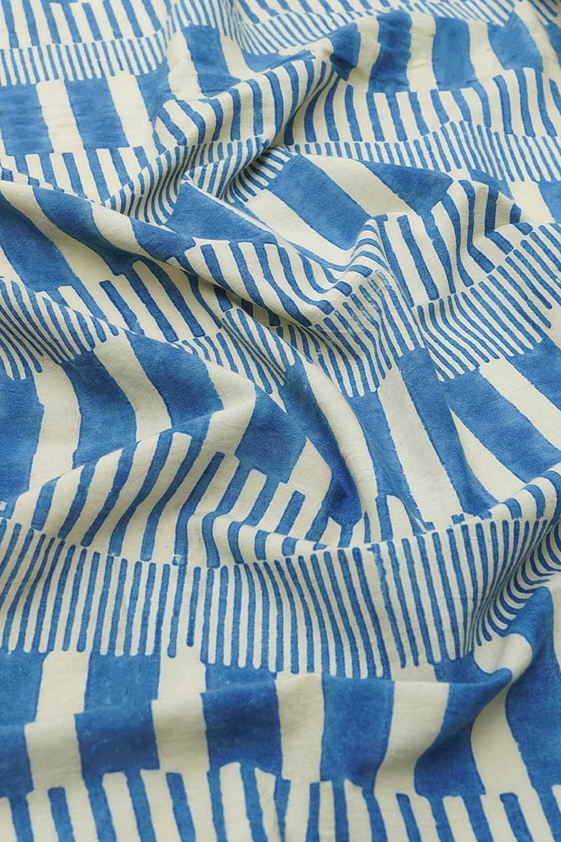 Cotton Fabric - Piano Stripes Indigo