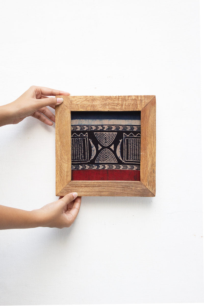 Wooden Frame with Geometric Motif - 22