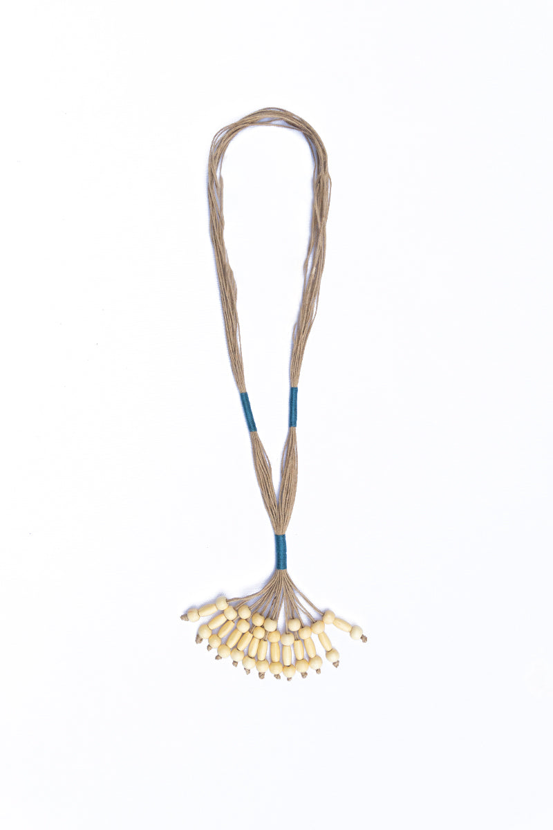 Bead Tassel Necklace - Indigo