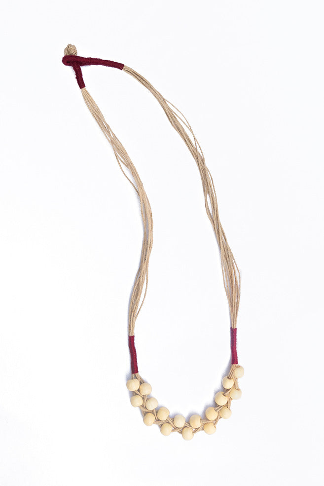 Bead Necklace - Maroon