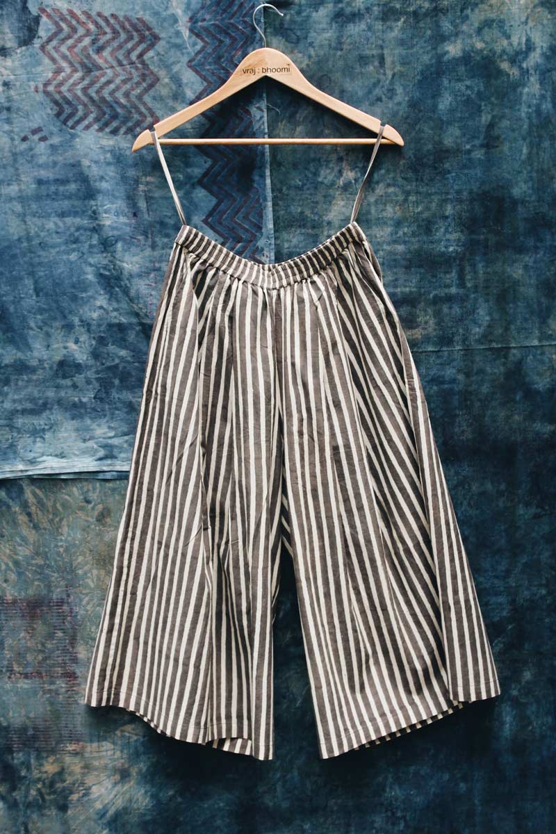 Freesize Culottes - Grey Stripes