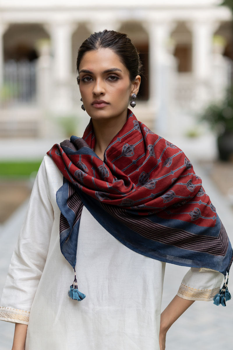 Chanderi Silk Scarf - Maliha