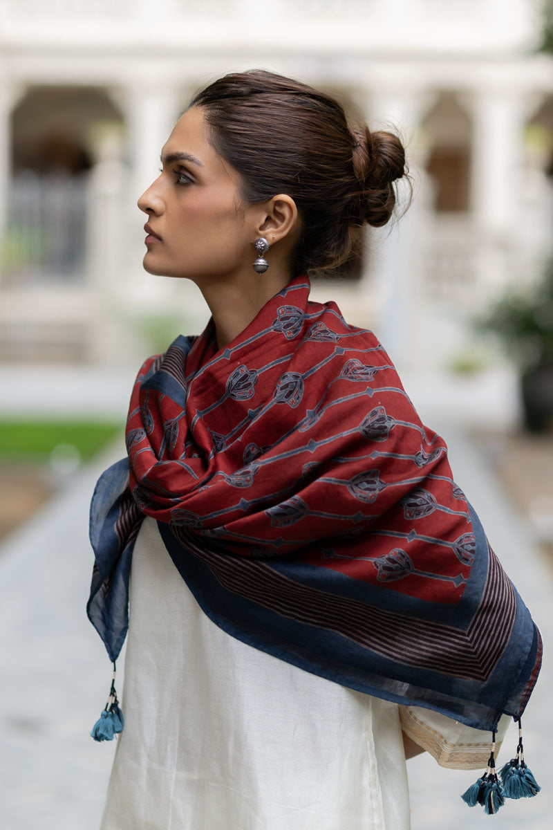 Chanderi Silk Scarf - Maliha