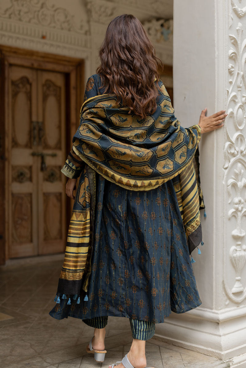 Chanderi Silk Kurta Set of 3 - Ruman Bagh 02