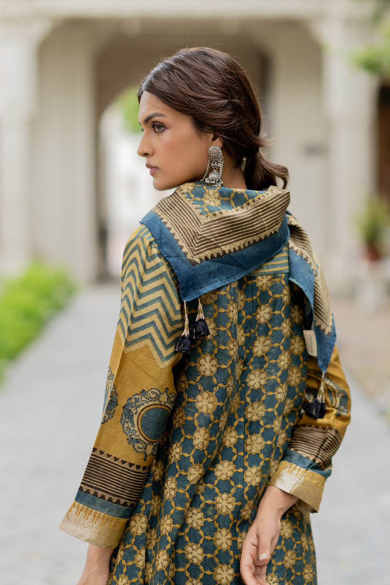 Chanderi Silk Kurta Set of 3 - Ruman Bagh 01