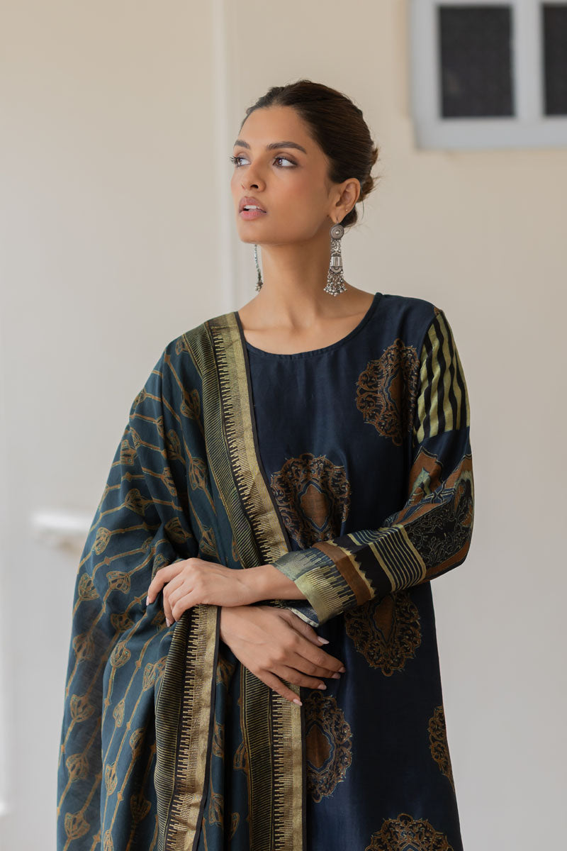 Chanderi Silk Kurta Set of 3 - Ruman Bagh 06