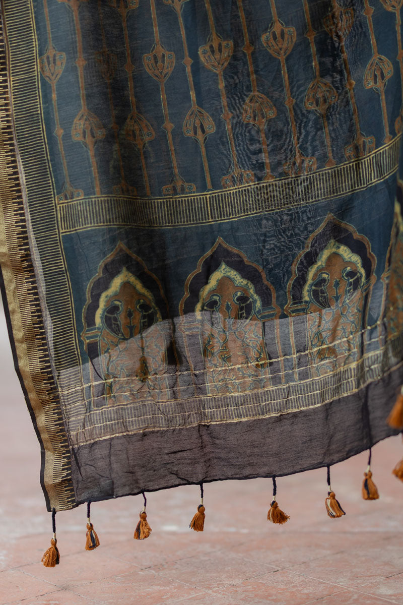 Chanderi Silk Kurta Set of 3 - Ruman Bagh 06