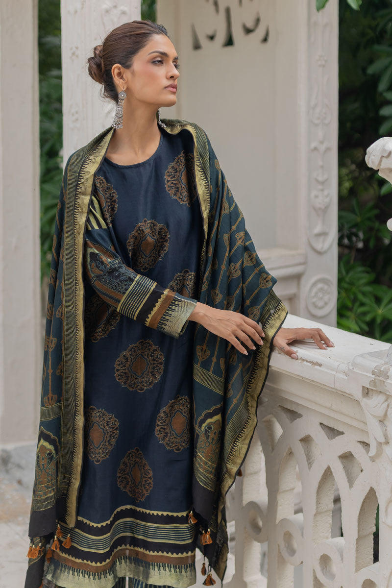 Chanderi Silk Kurta Set of 3 - Ruman Bagh 06