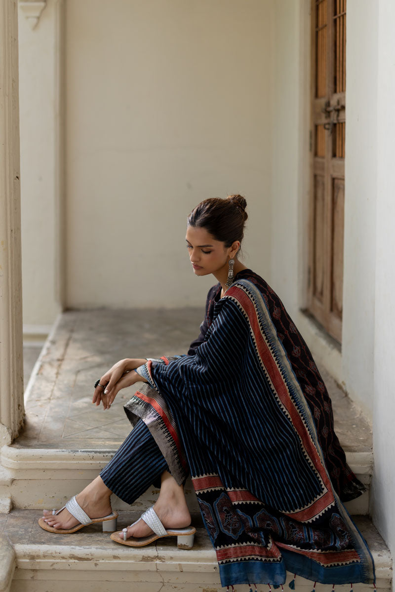 Chanderi Silk Kurta Set of 3 - Ruman Bagh 05