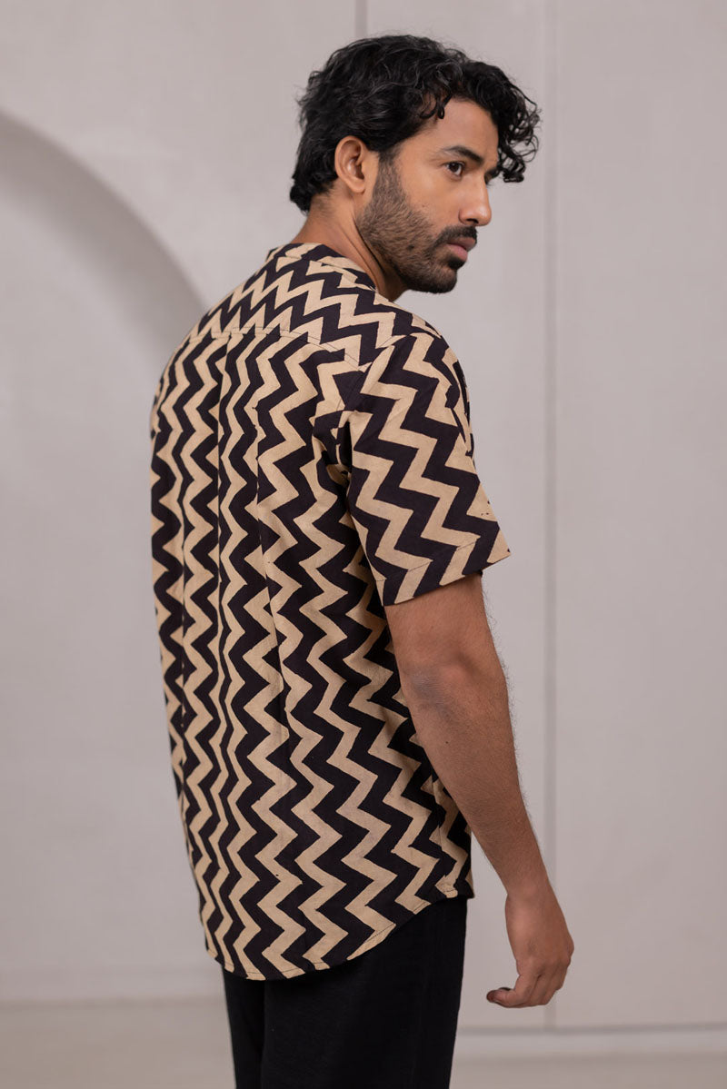 Mandarin Collar Half Sleeve Shirt - 02
