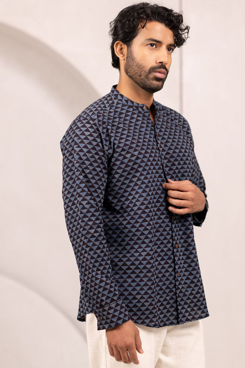 Mandarin Collar Full Sleeve Shirt - 01