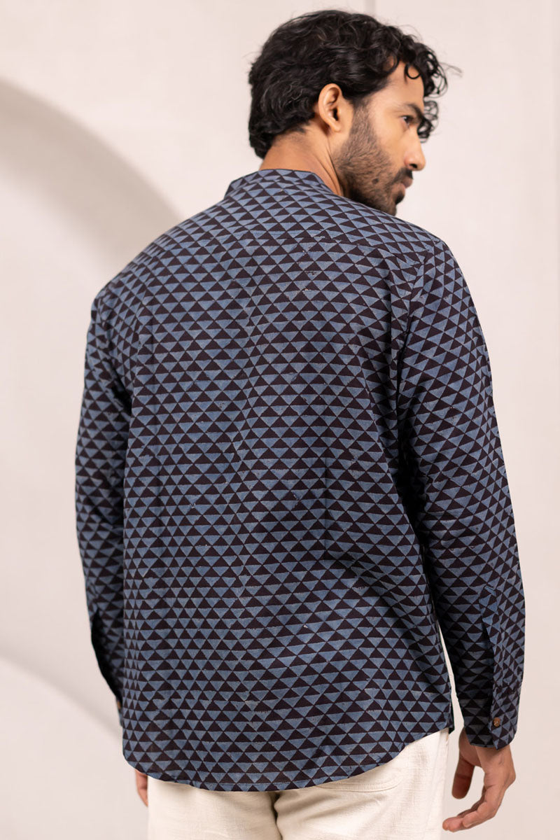 Mandarin Collar Full Sleeve Shirt - 01