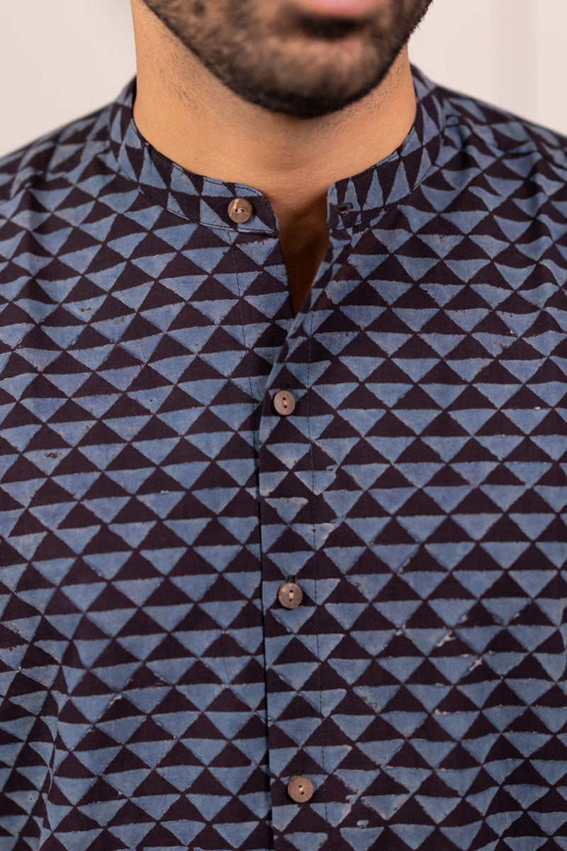 Mandarin Collar Full Sleeve Shirt - 01