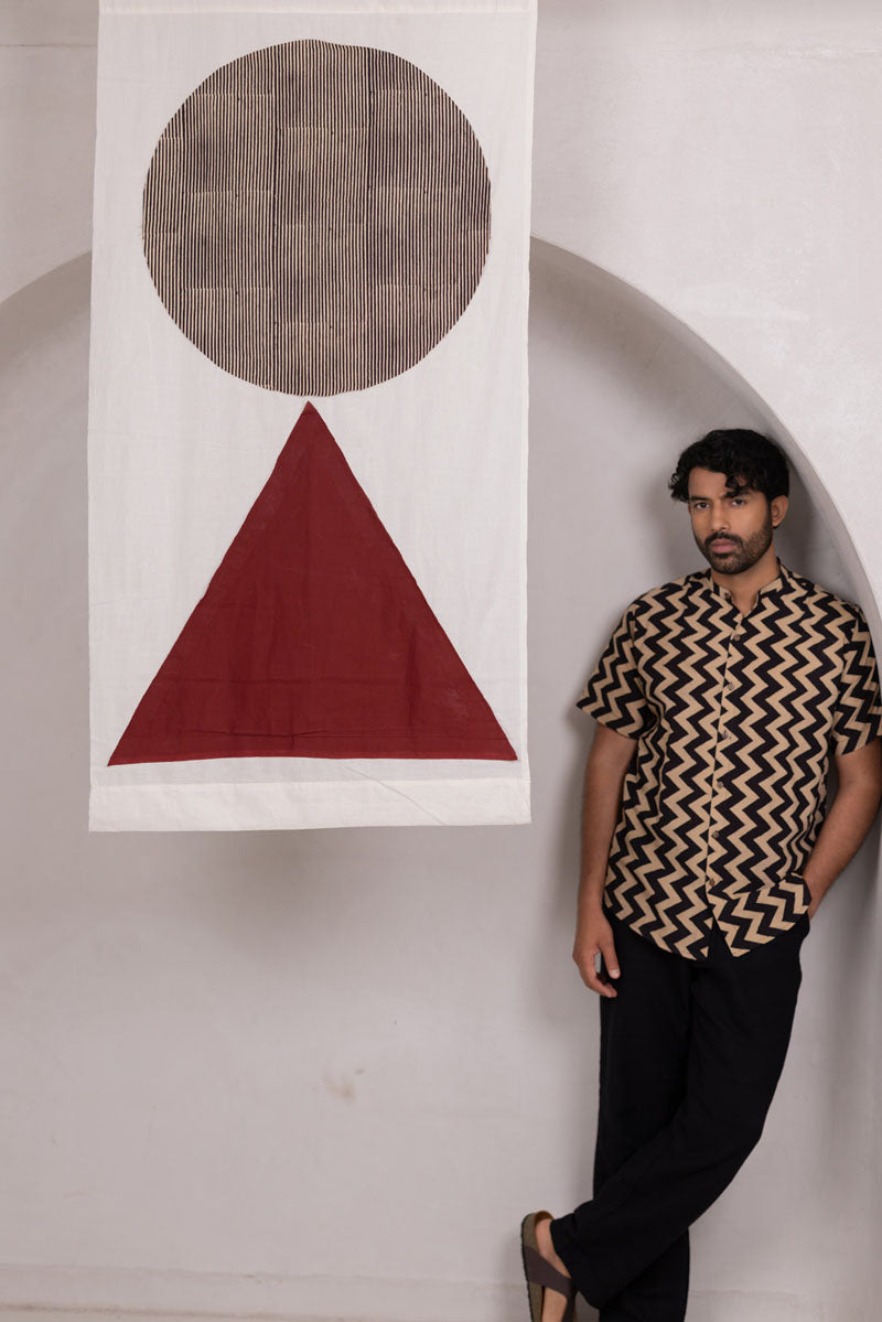 Mandarin Collar Half Sleeve Shirt - 02