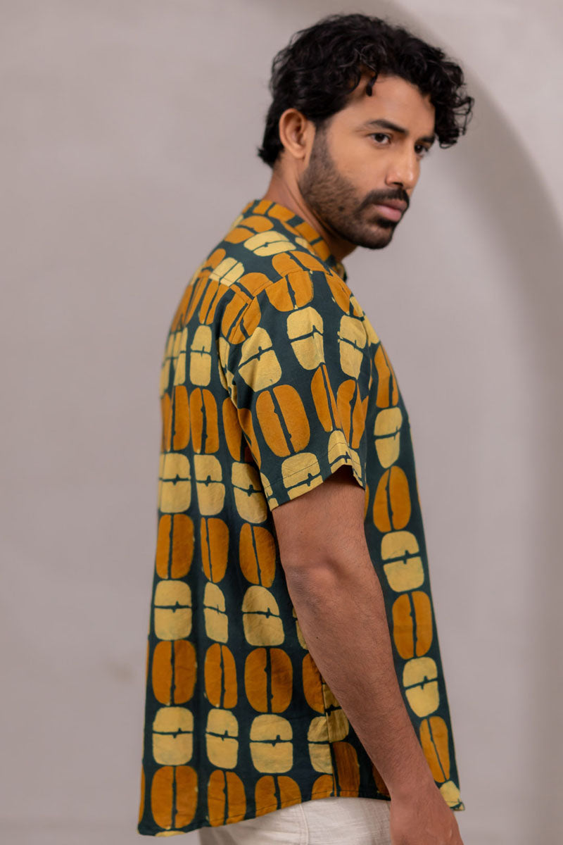 Mandarin Collar Half Sleeve Shirt - 08