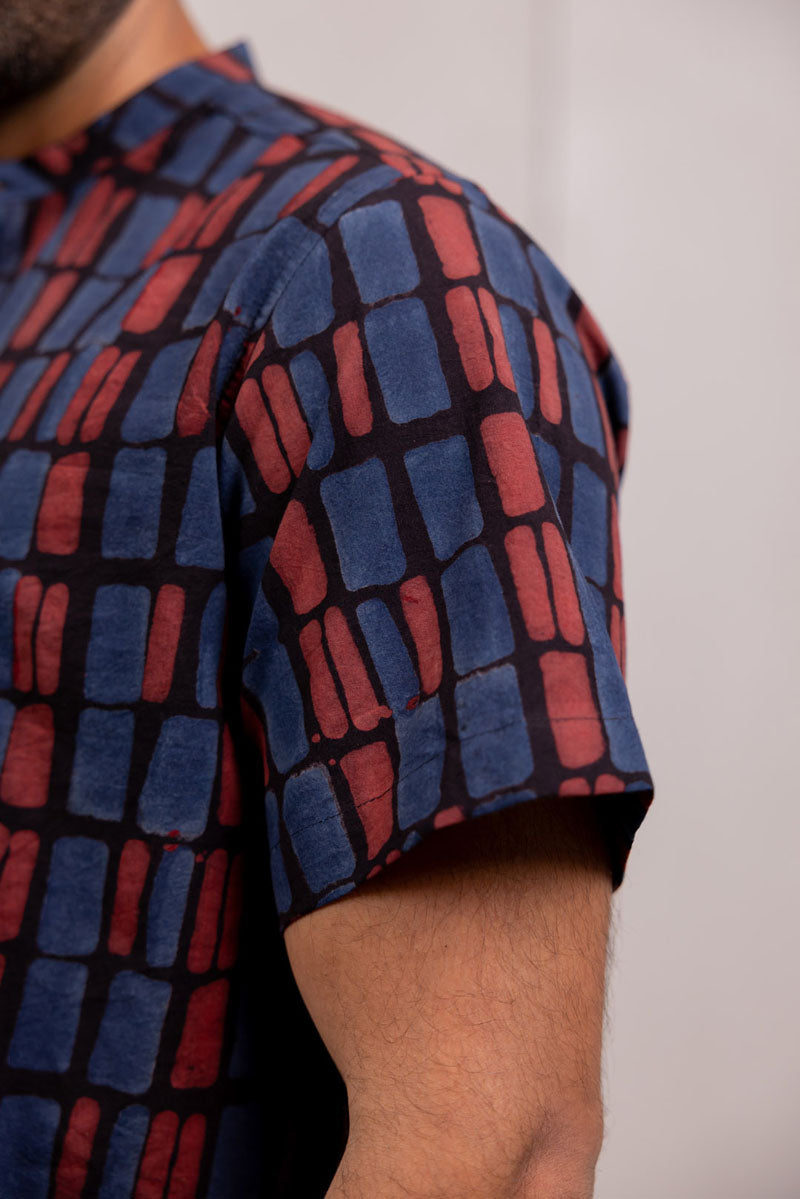Mandarin Collar Half Sleeve Shirt - 10