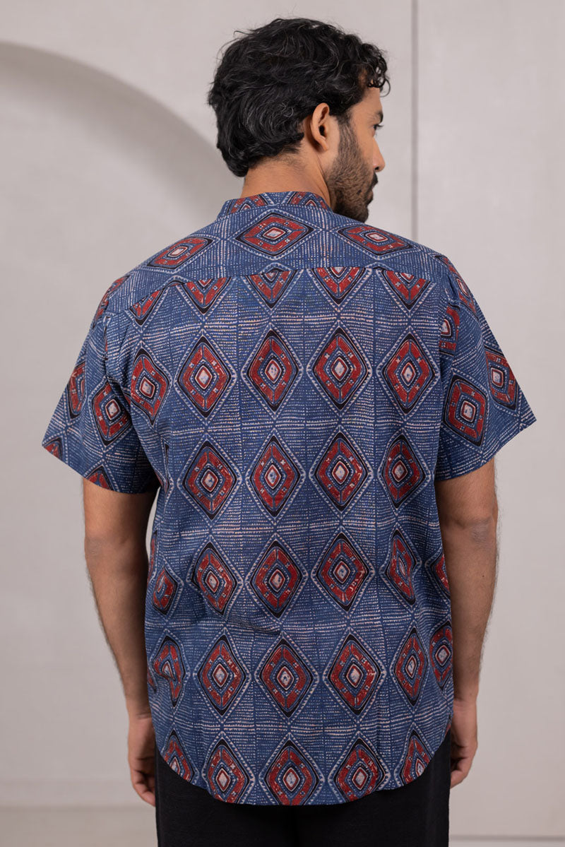 Mandarin Collar Half Sleeve Shirt - 07