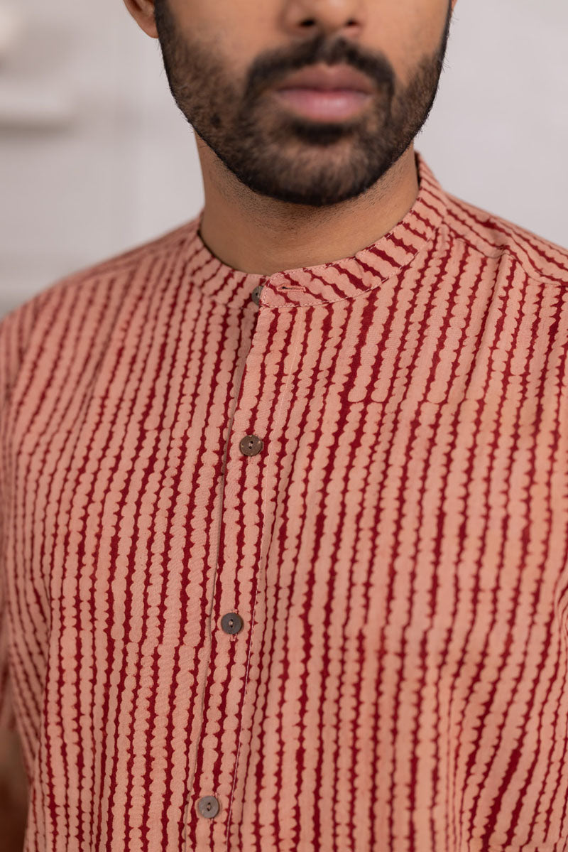 Mandarin Collar Half Sleeve Shirt - 03