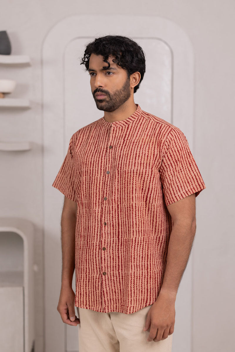 Mandarin Collar Half Sleeve Shirt - 03
