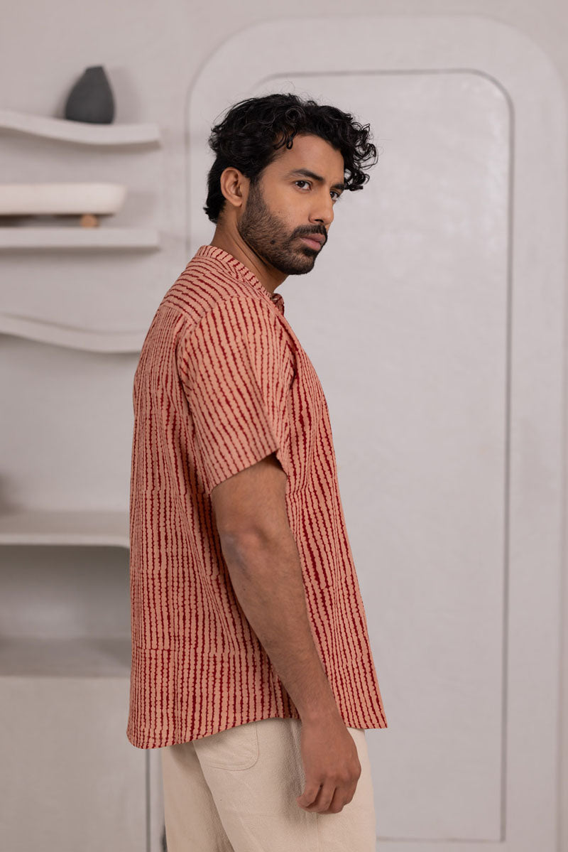 Mandarin Collar Half Sleeve Shirt - 03