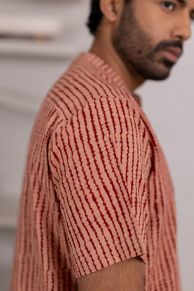 Mandarin Collar Half Sleeve Shirt - 03