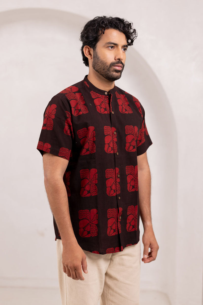 Mandarin Collar Half Sleeve Shirt - 04